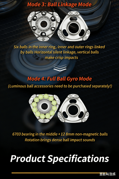 Fusion Magnetic Fidget Spinner – Tokamak - Inspired Hollow Rotor, Multi - Mode Magnetic & Bead Interaction Fidget Toy - gamerstoretoysFidgetSppiner