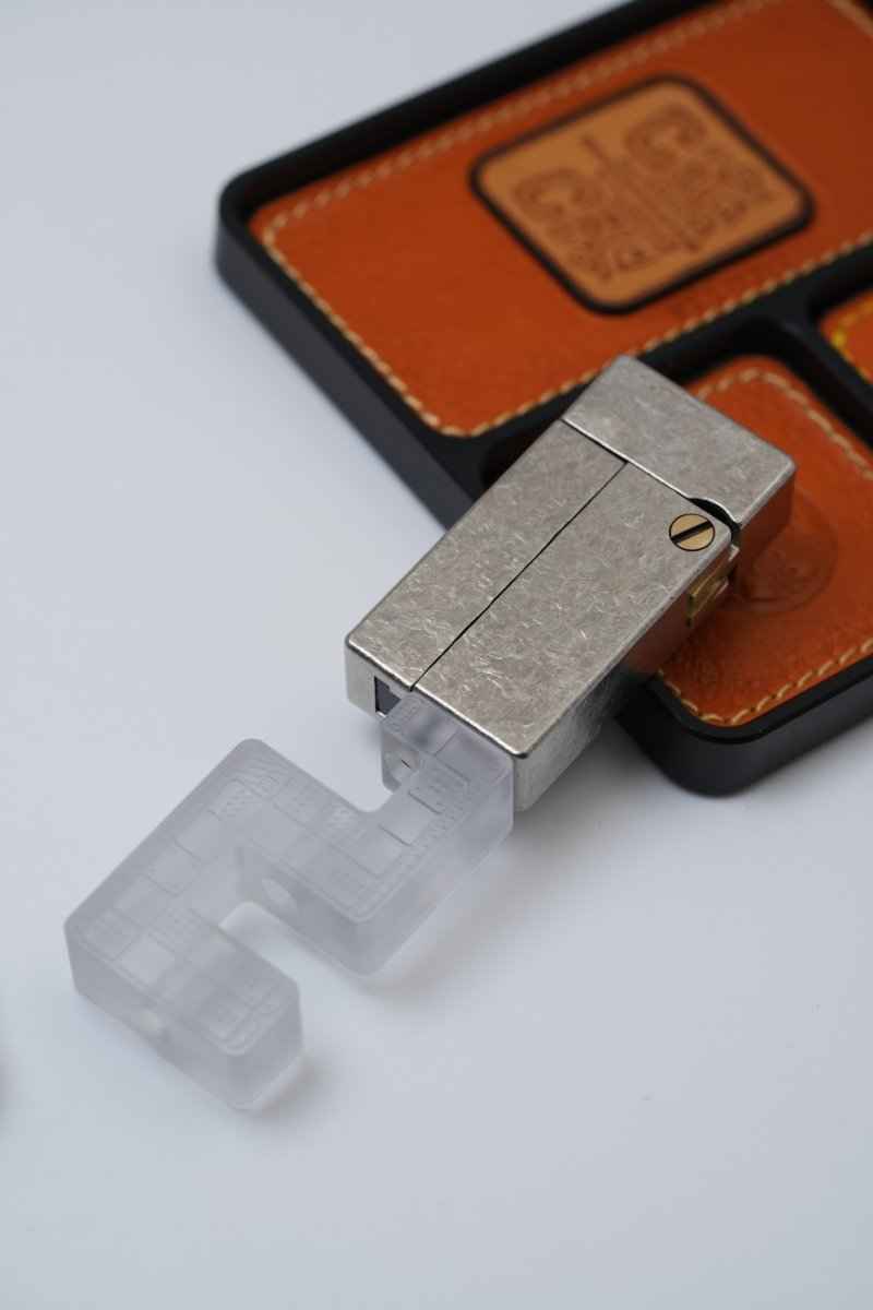 Ice Crystal Titanium "No Fire" Lighter-Style Fidget Slider — International Exclusive (Limited to 57 Units)