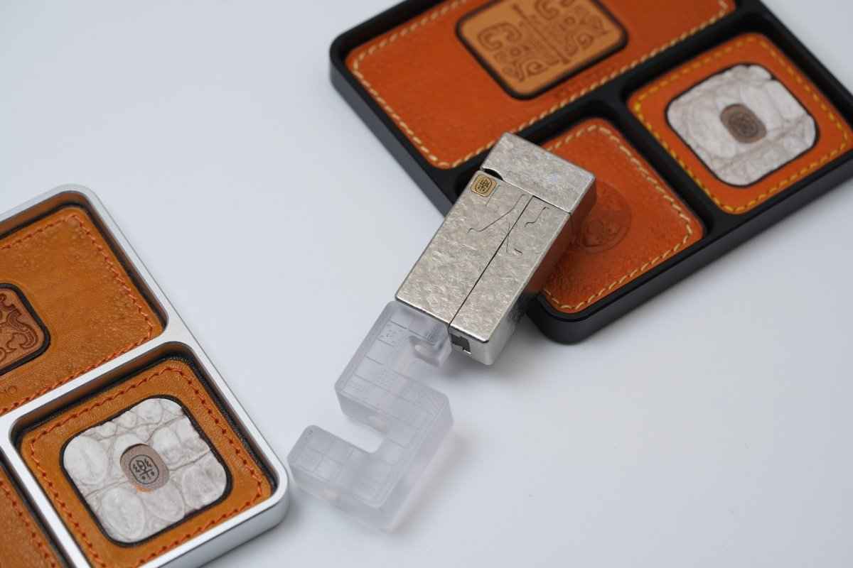 Ice Crystal Titanium "No Fire" Lighter-Style Fidget Slider — International Exclusive (Limited to 57 Units)