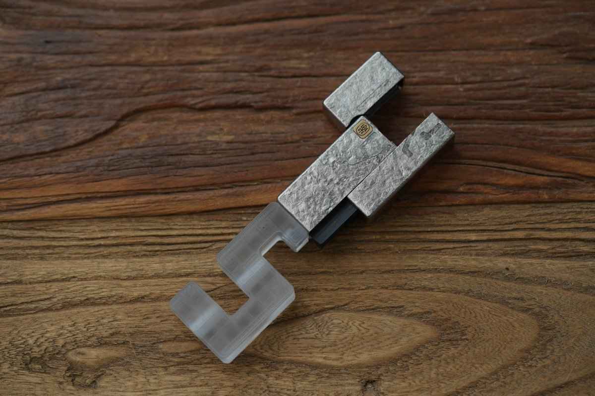 Ice Crystal Titanium "No Fire" Lighter-Style Fidget Slider — International Exclusive (Limited to 57 Units)