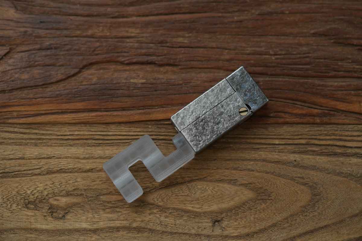 Ice Crystal Titanium "No Fire" Lighter-Style Fidget Slider — International Exclusive (Limited to 57 Units)