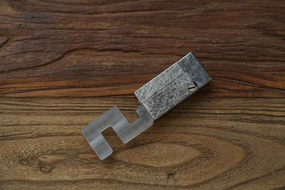 Ice Crystal Titanium "No Fire" Lighter-Style Fidget Slider — International Exclusive (Limited to 57 Units)