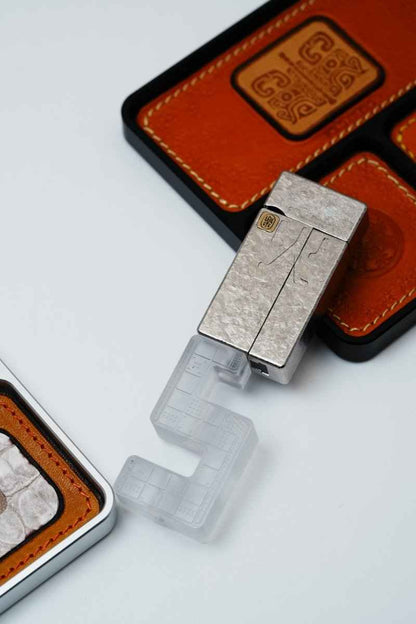 Ice Crystal Titanium "No Fire" Lighter-Style Fidget Slider — International Exclusive (Limited to 57 Units)