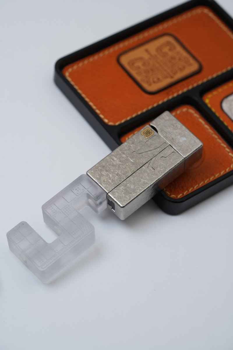 Ice Crystal Titanium "No Fire" Lighter-Style Fidget Slider — International Exclusive (Limited to 57 Units)