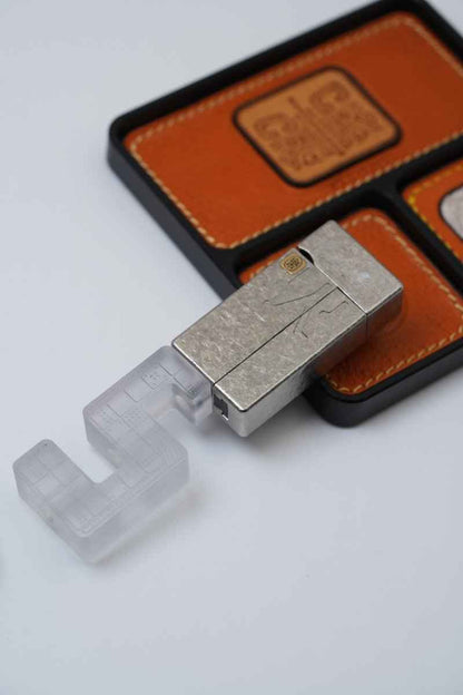 Ice Crystal Titanium "No Fire" Lighter-Style Fidget Slider — International Exclusive (Limited to 57 Units)