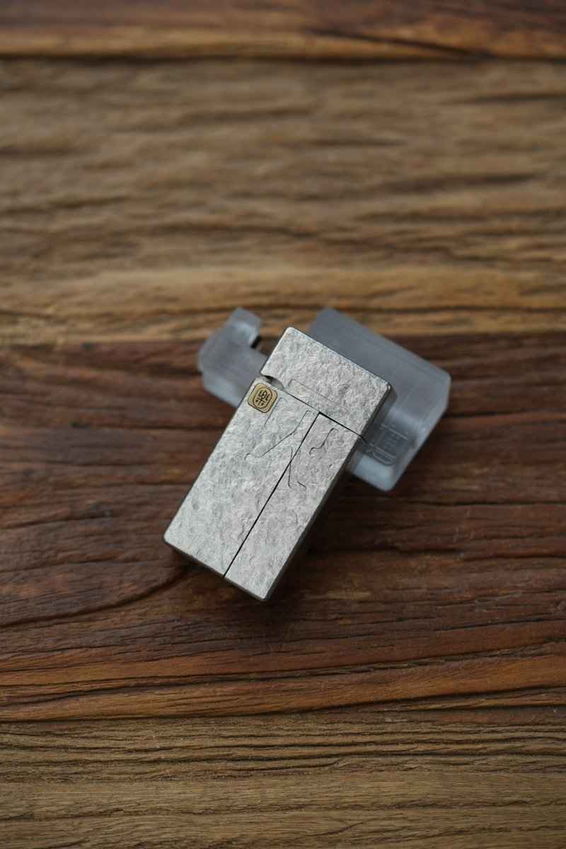 Ice Crystal Titanium "No Fire" Lighter-Style Fidget Slider — International Exclusive (Limited to 57 Units)
