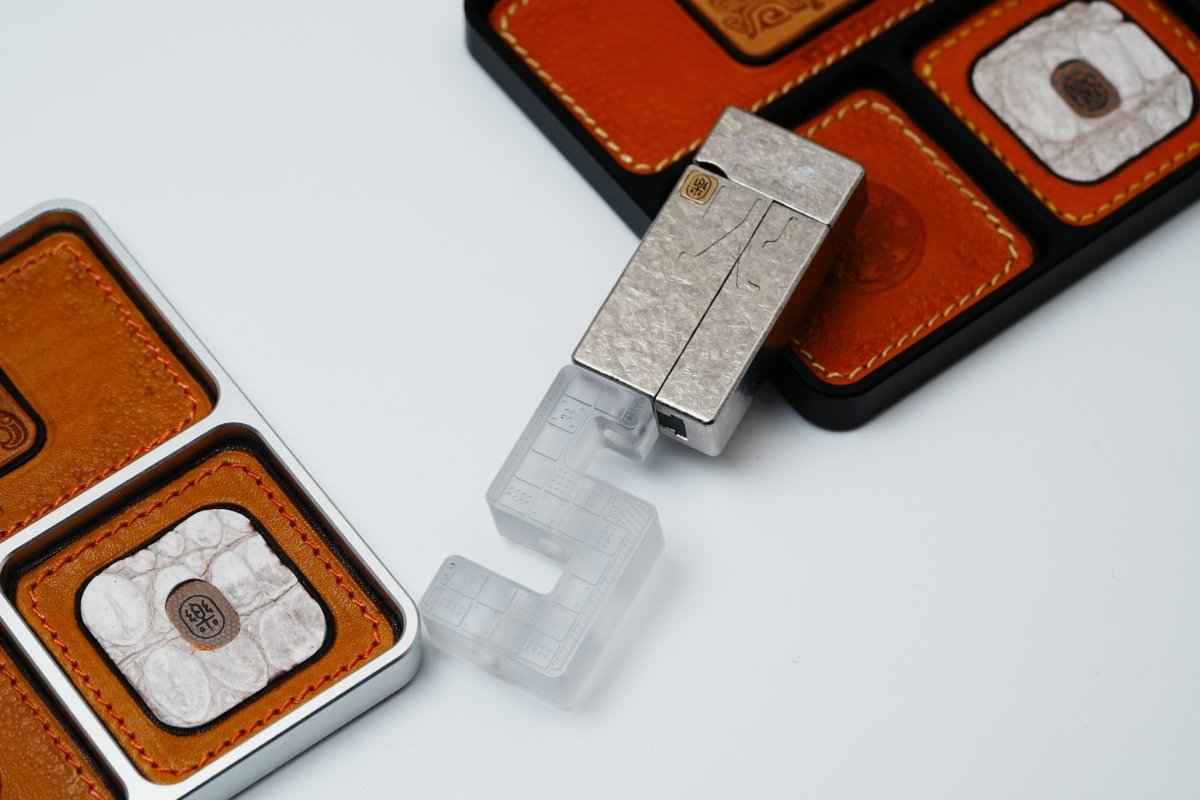 Ice Crystal Titanium "No Fire" Lighter-Style Fidget Slider — International Exclusive (Limited to 57 Units)