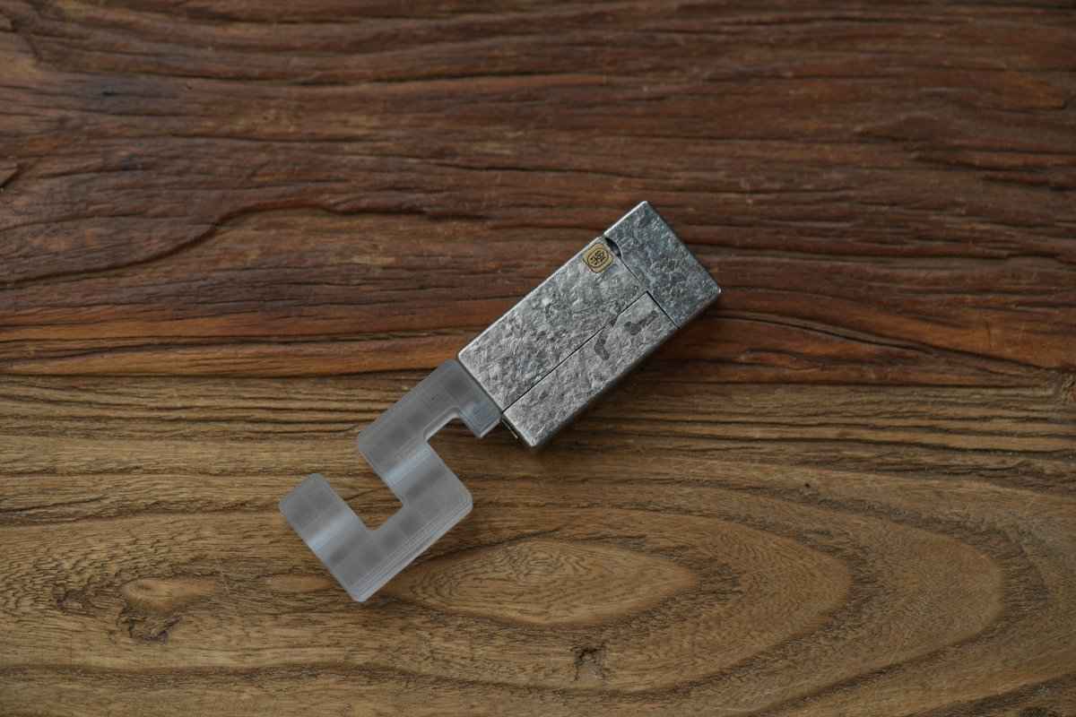 Ice Crystal Titanium "No Fire" Lighter-Style Fidget Slider — International Exclusive (Limited to 57 Units)