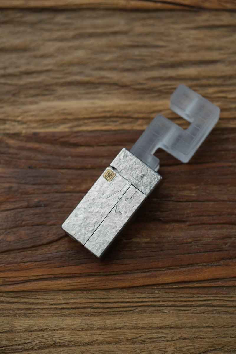 Ice Crystal Titanium "No Fire" Lighter-Style Fidget Slider — International Exclusive (Limited to 57 Units)