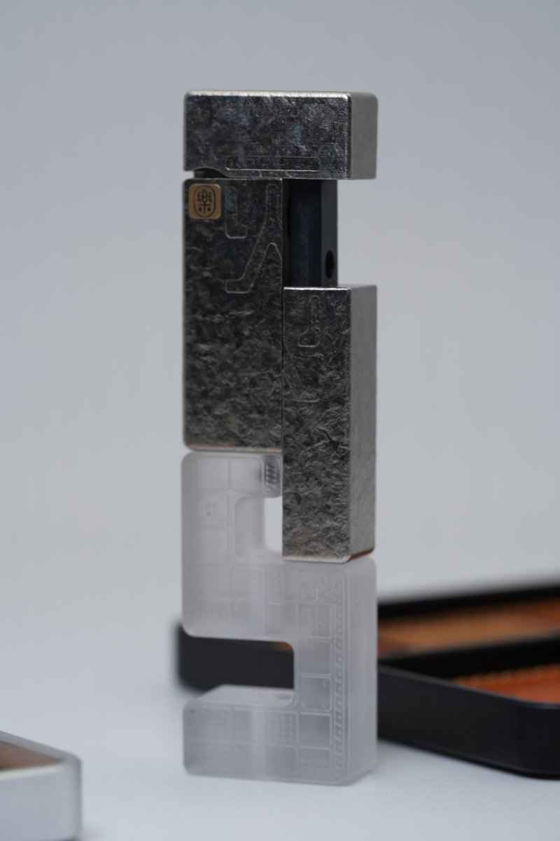 Ice Crystal Titanium "No Fire" Lighter-Style Fidget Slider — International Exclusive (Limited to 57 Units)