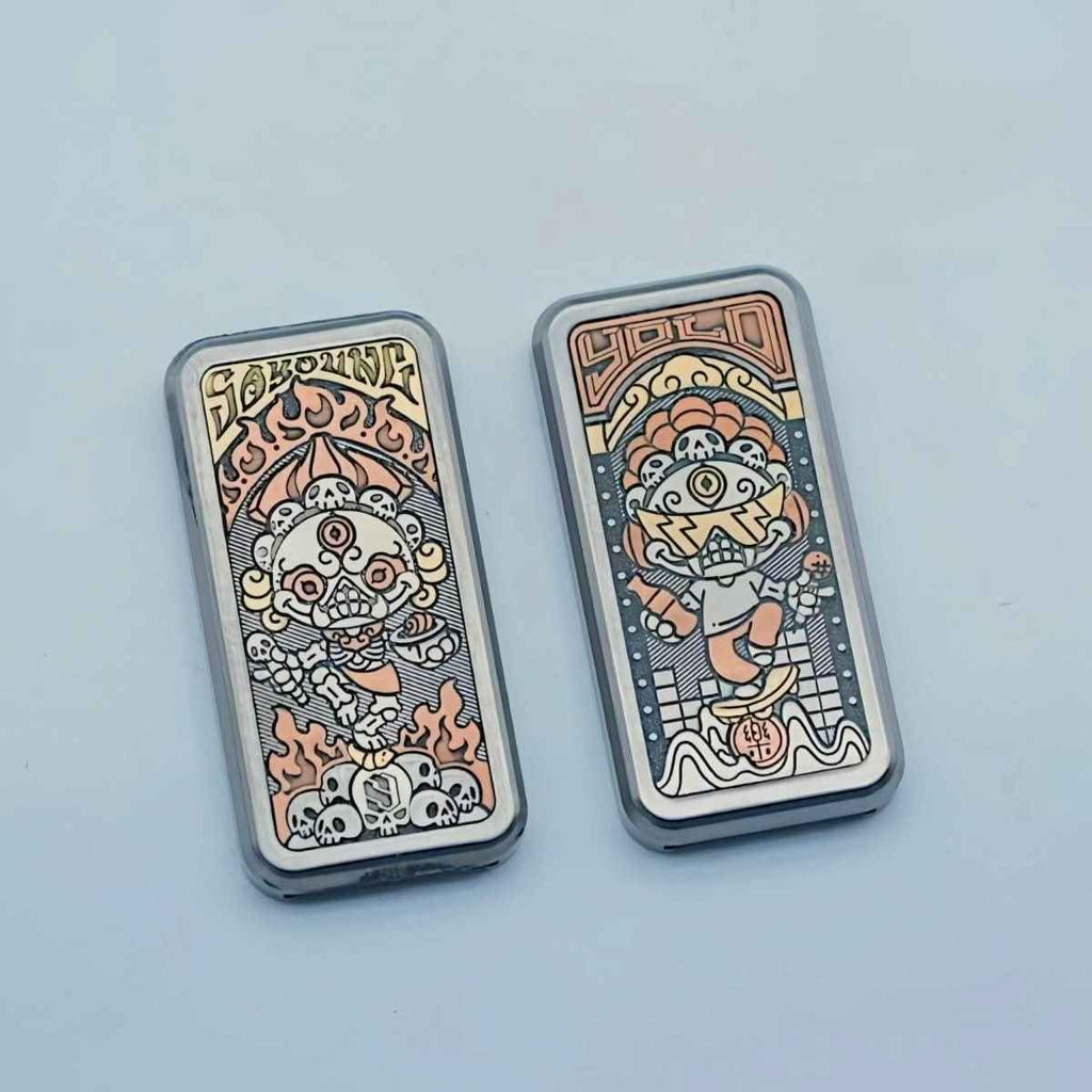 Portable Joy Citipati Metal Fidget Slider - Tibetan-Inspired EDC Stress Relief Toy