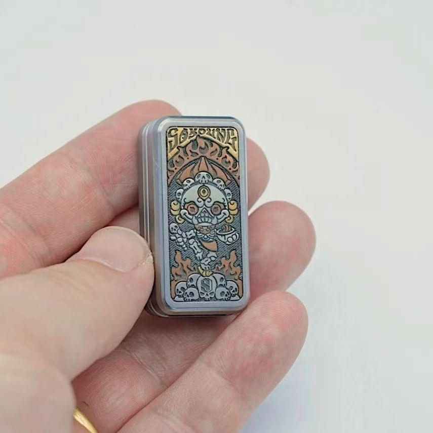 Portable Joy Citipati Metal Fidget Slider - Tibetan-Inspired EDC Stress Relief Toy