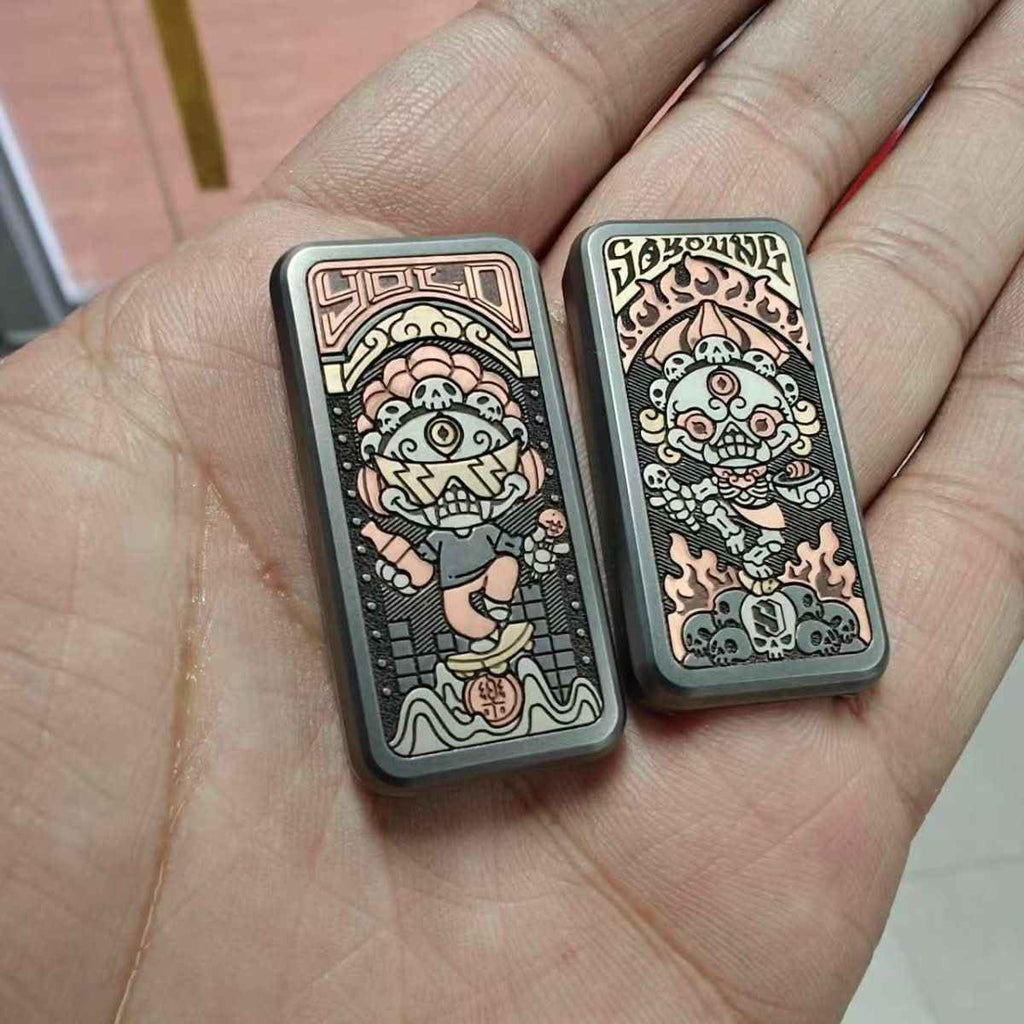 Portable Joy Citipati Metal Fidget Slider - Tibetan-Inspired EDC Stress Relief Toy