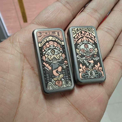 Portable Joy Citipati Metal Fidget Slider - Tibetan-Inspired EDC Stress Relief Toy