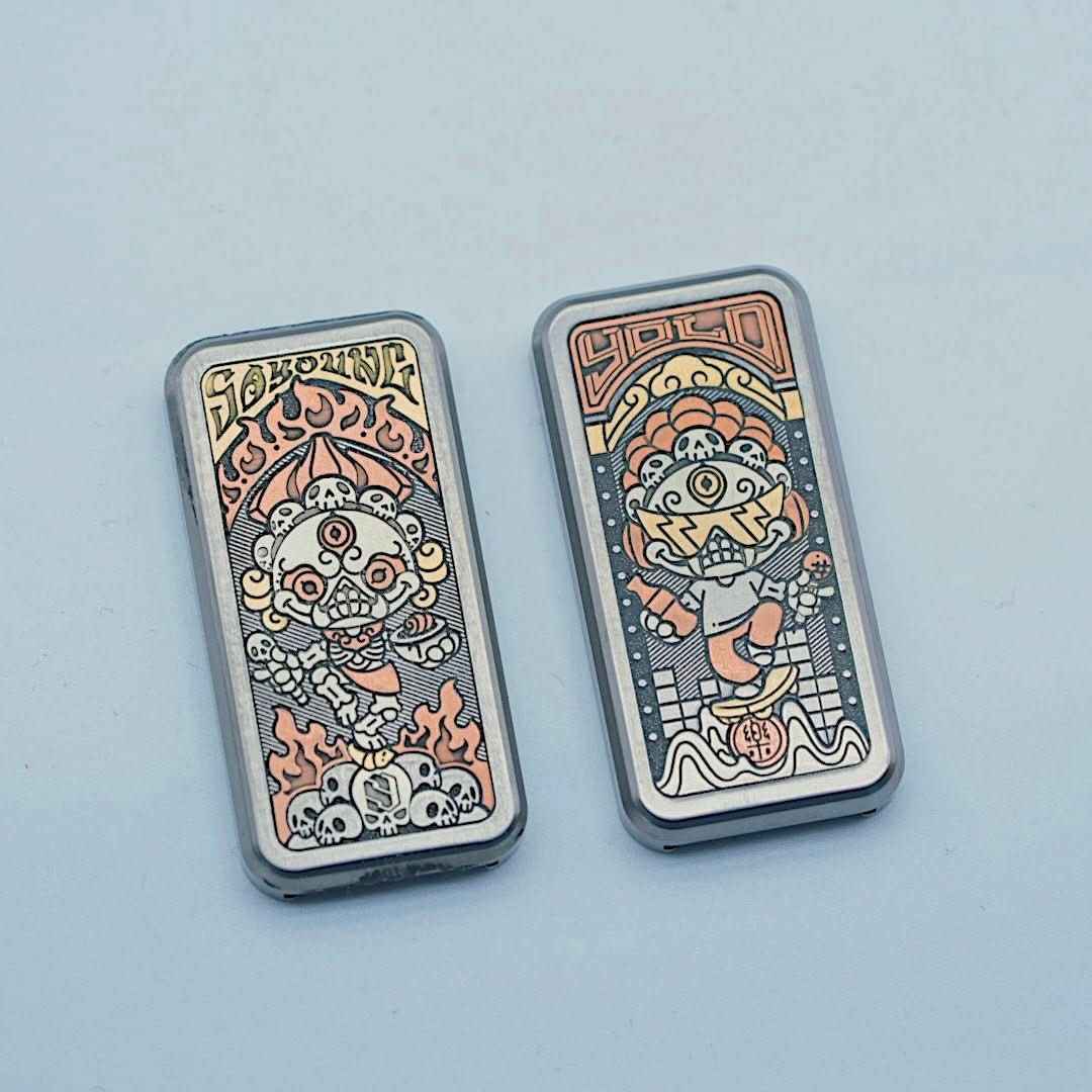 Portable Joy Citipati Metal Fidget Slider - Tibetan-Inspired EDC Stress Relief Toy