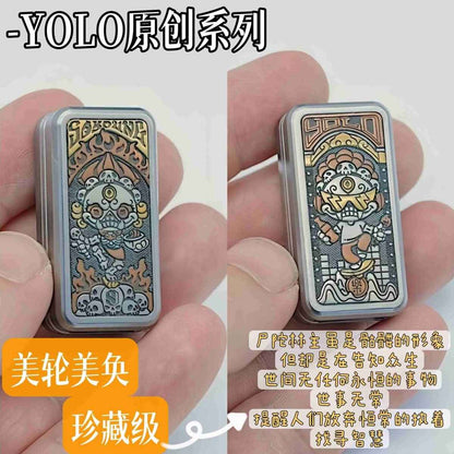 Portable Joy Citipati Metal Fidget Slider - Tibetan-Inspired EDC Stress Relief Toy
