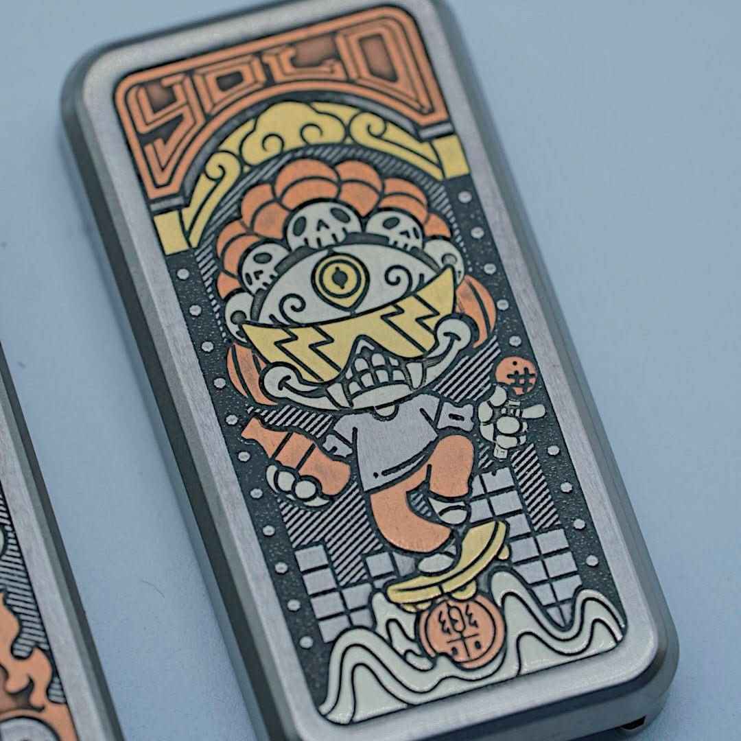 Portable Joy Citipati Metal Fidget Slider - Tibetan-Inspired EDC Stress Relief Toy