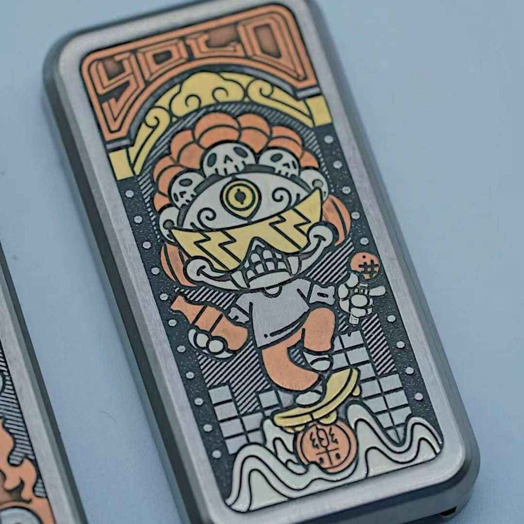 Portable Joy Citipati Metal Fidget Slider - Tibetan-Inspired EDC Stress Relief Toy