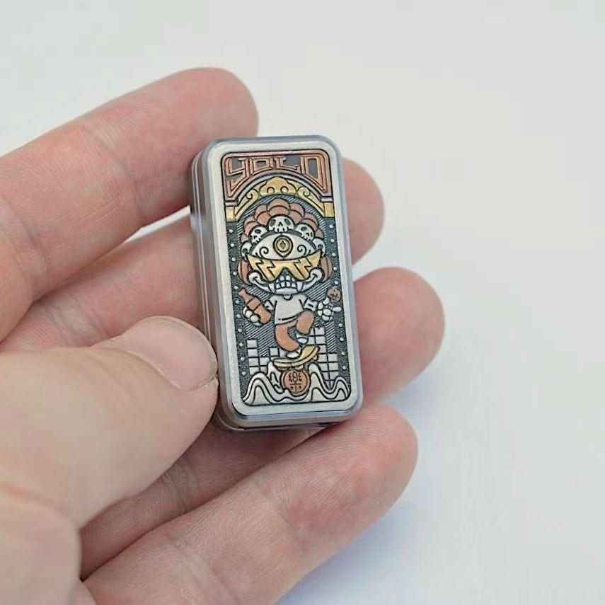 Portable Joy Citipati Metal Fidget Slider - Tibetan-Inspired EDC Stress Relief Toy