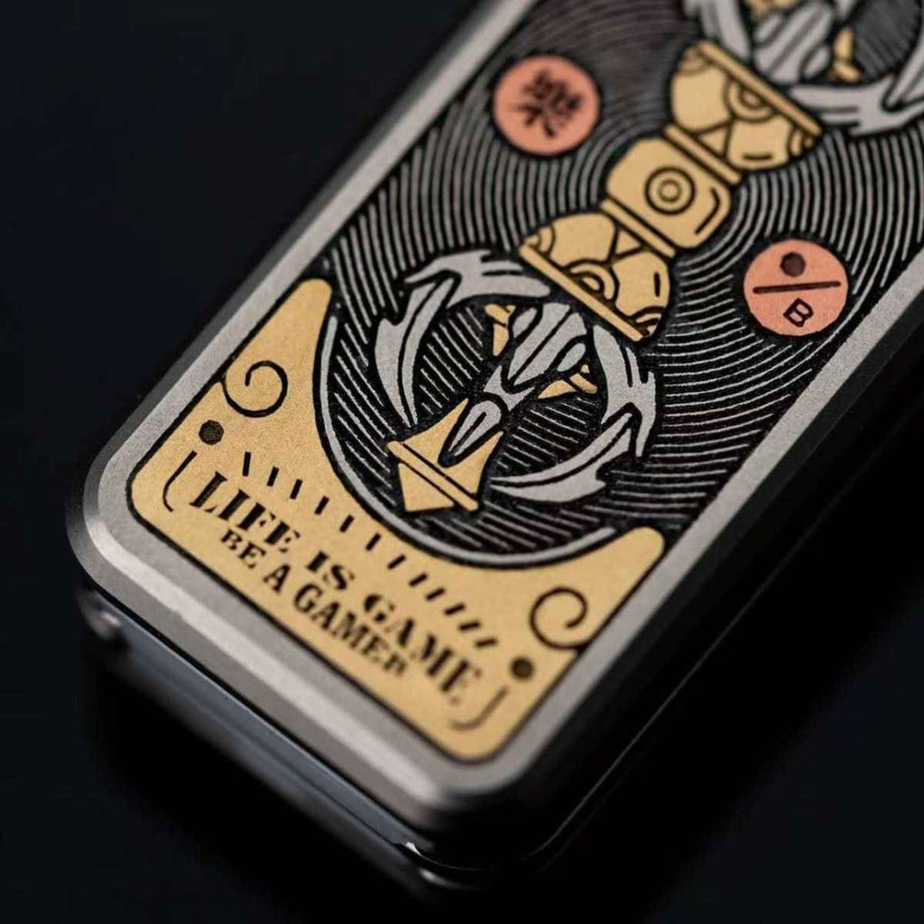 Portable Joy Yellow God of Wealth Fidget Slider - Tibetan-Inspired EDC Toy