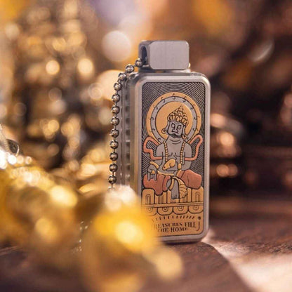 Portable Joy Yellow God of Wealth Fidget Slider - Tibetan-Inspired EDC Toy