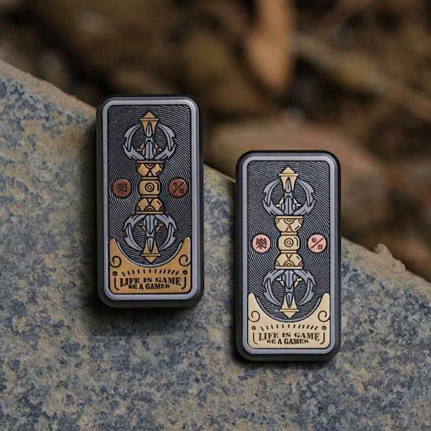 Portable Joy Yellow God of Wealth Fidget Slider - Tibetan-Inspired EDC Toy