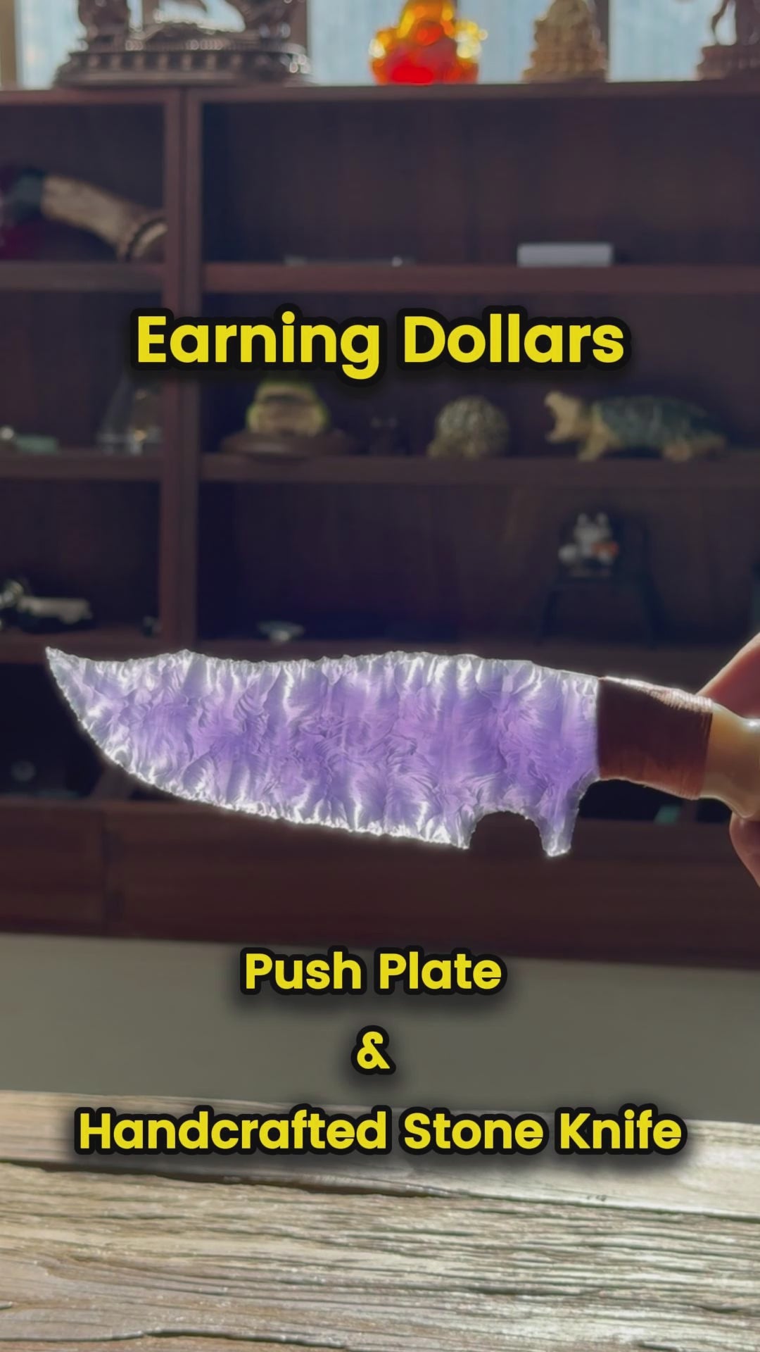 Stone Blade Fidget Toy - Earning Dollars FidgetSlider for Stress Relief