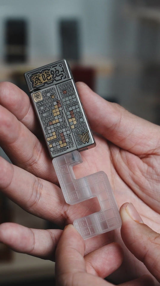 YOLO Pixel Snake Fidget Toy — Lighter-Style No Fire Slider | Retro Pixel Game Edition | Stress Relief EDC