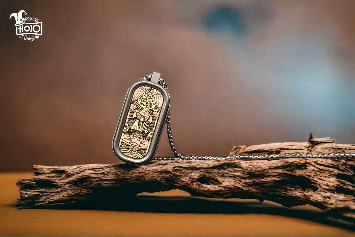 Titanium Fidget Slider – “Life Is a F*cking Movie” Edition | Joker Design & Copper Inlay EDC Toy