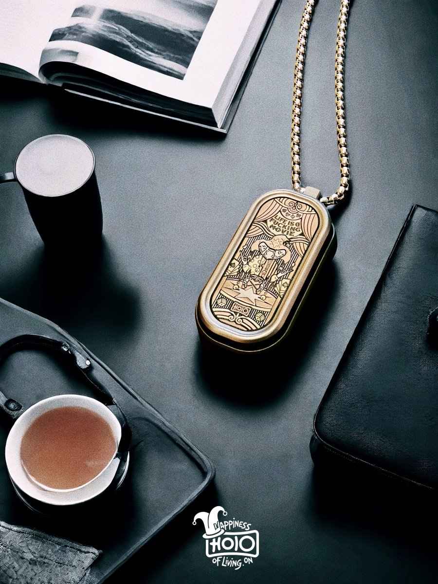 Titanium Fidget Slider – “Life Is a F*cking Movie” Edition | Joker Design & Copper Inlay EDC Toy