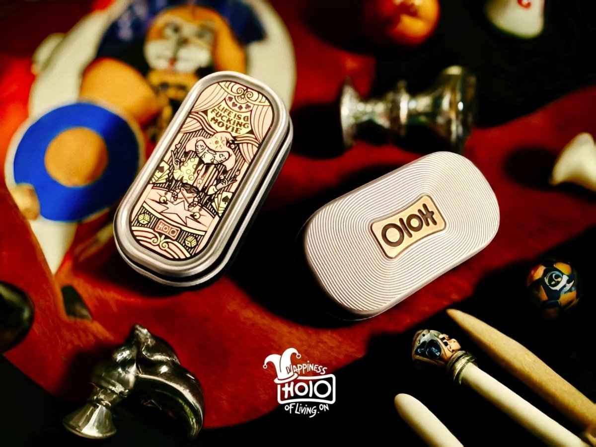 Titanium Fidget Slider – “Life Is a F*cking Movie” Edition | Joker Design & Copper Inlay EDC Toy