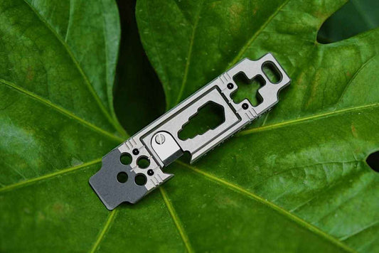 Titanium Pry Bar EDC Tool Fidget - Multifunctional Stress Relief Gadget with Burmese Rosewood Box