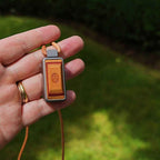 Vintage Leather & Metal EDC Slider - Auspicious 'Ji' Embossed Stress Relief Toy