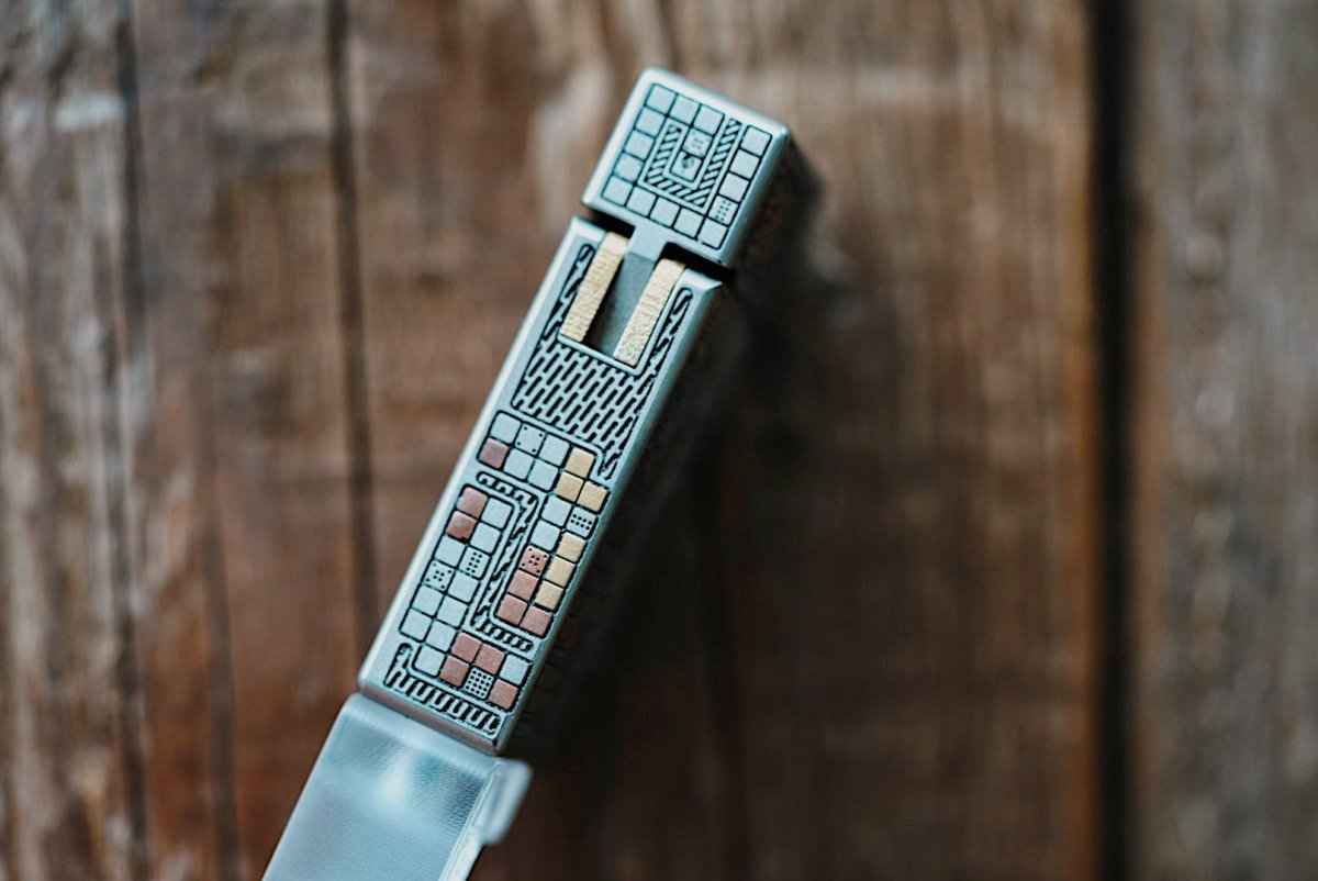 YOLO Pixel Snake Fidget Toy — Lighter-Style No Fire Slider | Retro Pixel Game Edition | Stress Relief EDC