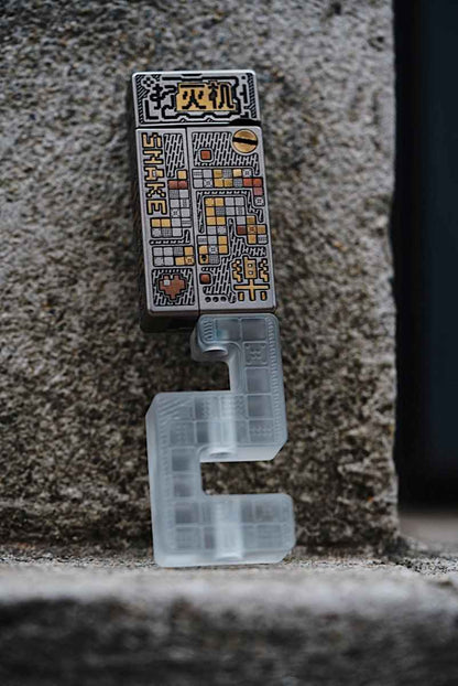 YOLO Pixel Snake Fidget Toy — Lighter-Style No Fire Slider | Retro Pixel Game Edition | Stress Relief EDC