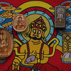 YOLO Yellow Jambhala Knife Cloth - Handmade Tibetan Thangka EDC Accessory