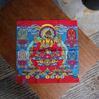 YOLO Yellow Jambhala Knife Cloth - Handmade Tibetan Thangka EDC Accessory