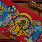 YOLO Yellow Jambhala Knife Cloth - Handmade Tibetan Thangka EDC Accessory