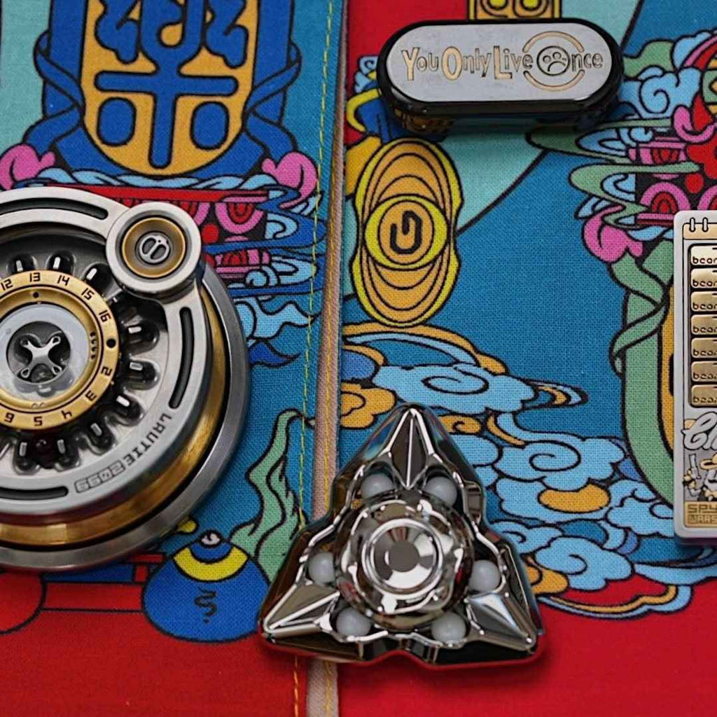 YOLO Yellow Jambhala Knife Cloth - Handmade Tibetan Thangka EDC Accessory