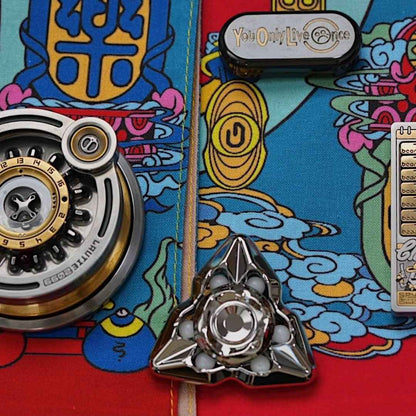 YOLO Yellow Jambhala Knife Cloth - Handmade Tibetan Thangka EDC Accessory