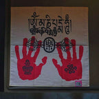 YOLO Yellow Jambhala Knife Cloth - Handmade Tibetan Thangka EDC Accessory